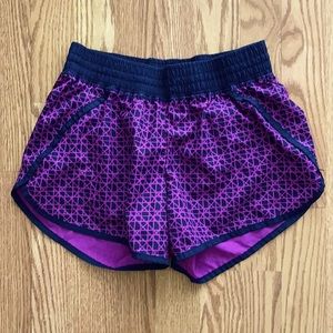 Purple and navy Champion Running Shorts